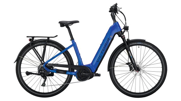 E-Bike Victoria "eManufaktur 12.8" 28" Trekkingrad, Shimano Deore 10-Gang, Wave / 54 cm, horizon blue/blue, Bosch Performance, 500 Wh