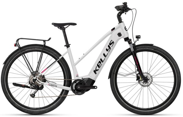 E-Bike Pedelec Kellys "E-Cristy 30 LTD White" 28" Trapez Trekkingrad, Shimano Altus, 9-Gang, L = 50cm, Panasonic GX Ultimate, 90 Nm, 725 Wh