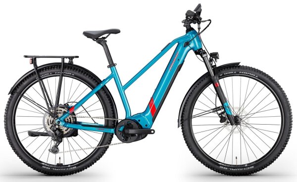 Conway "Cairon S 2.0" 29" Elektro-MTB Hardtail, Shimano Cues U4000, 9-Gang, 49cm, Trapez, topaz metallic/red metallic, Bosch CX, 85Nm, Akku 625Wh
